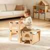 VEVOR Toddler Tower, Wooden, Adjustable Kitchen Step Stool for Kids 1-5, Montessori Weaning Table and Chair Set, Learning Standing Tower with Chalkboard, Backrest, for Bathroom and Kitchen Counter