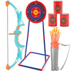 VEVOR Bow and Arrow Set for Kids, LED Light Up Archery Set with 10 Suction Cup Arrows, Standing Target, Quiver, 3 Target Cans, Outdoor Toy for Boys & Girls 6 7 8 9 10+ Years Old, Birthday Gift for Kid