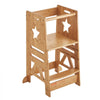 VEVOR Tower Step Stool, 3-Level Height Adjustable Toddler Step Stools for Kids, Bamboo Kids Standing Tower Learning Stool with Safety Rail for Kitchen Counter Bathroom, 350LBS