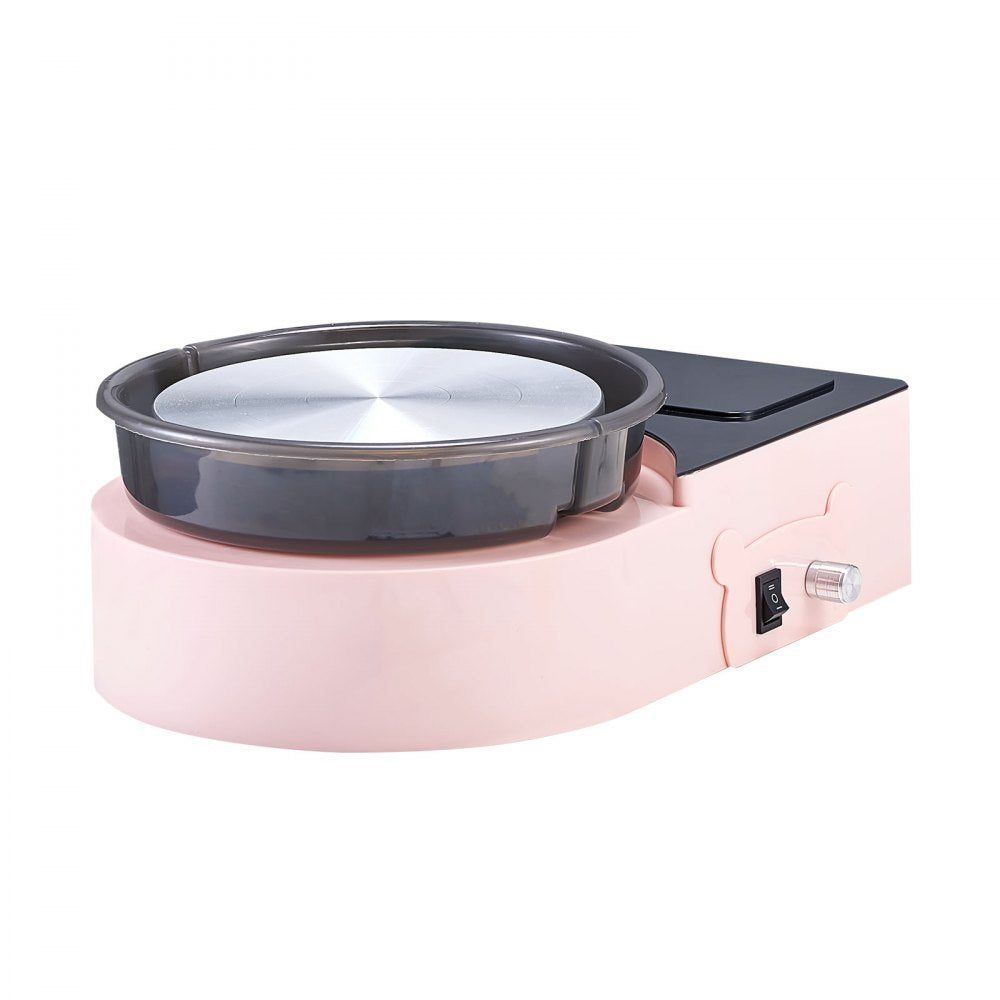 VEVOR Mini Pottery Wheel, 6 inch Turntable, Forward and Reverse Rotation, Adjustable Speed, Electric Clay Wheel for Kids and Adults, with Clay Shaping Tools, for Home DIY, Pottery Classes, Pink