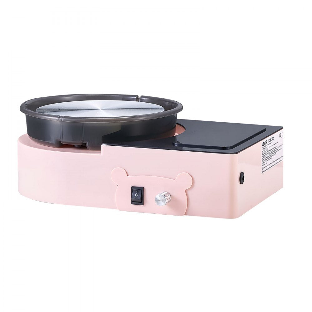VEVOR Mini Pottery Wheel, 6 inch Turntable, Forward and Reverse Rotation, Adjustable Speed, Electric Clay Wheel for Kids and Adults, with Clay Shaping Tools, for Home DIY, Pottery Classes, Pink
