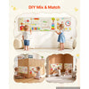 VEVOR Wall Busy Board, 16-in-1 5 Panels Montessori Sensory Activity Panels, Learning Activity Center for Daycare, Classroom, Playroom, and Home, Sturdy Wooden Educational Toys, with Mounting Hardware
