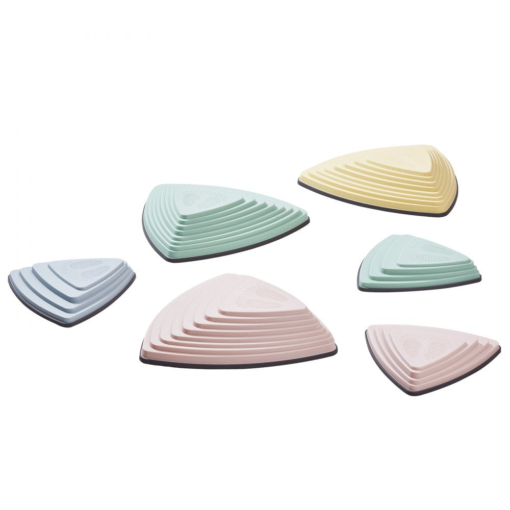 VEVOR Balance Stepping Stones for Kids, 6 PCS, Up to 220 lbs, Non-Slip Toddlers Sensory Stepping Stones, Obstacle Course Coordination Game Toys Indoor or Outdoor Play for Children Aged 3 4 5 6 7 8+