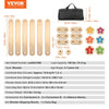 VEVOR Balance Beam Stepping Stones, 6 PCS Wooden Toddler Balance Boards, Montessori Toy for Kids 2-6, Build Coordination and Gross Motor Skills, Gymnastics Course Indoor & Outdoor for Girls Boys Gift