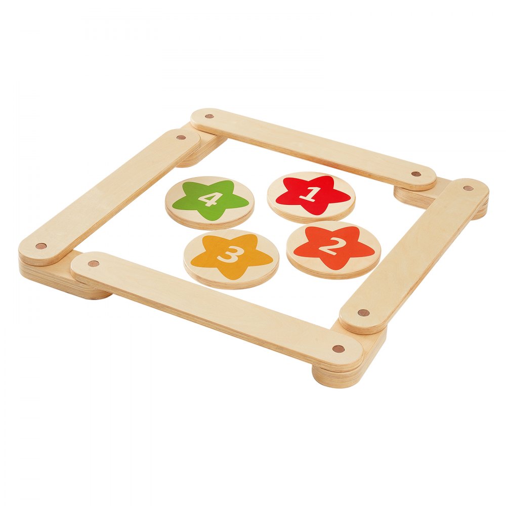 VEVOR Balance Beam Stepping Stones, 6 PCS Wooden Toddler Balance Boards, Montessori Toy for Kids 2-6, Build Coordination and Gross Motor Skills, Gymnastics Course Indoor & Outdoor for Girls Boys Gift