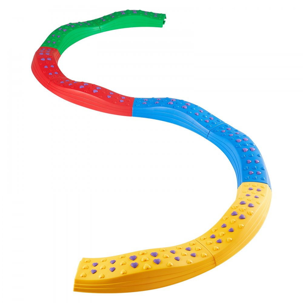 VEVOR Balance Beam Stepping Stones, 8 PCS Toddler Balance Boards Non-Slip Textured Surface & Rubber Pads, Montessori Toy for Kids 2-6, Build Coordination and Gross Motor Skills, Indoor or Outdoor Play