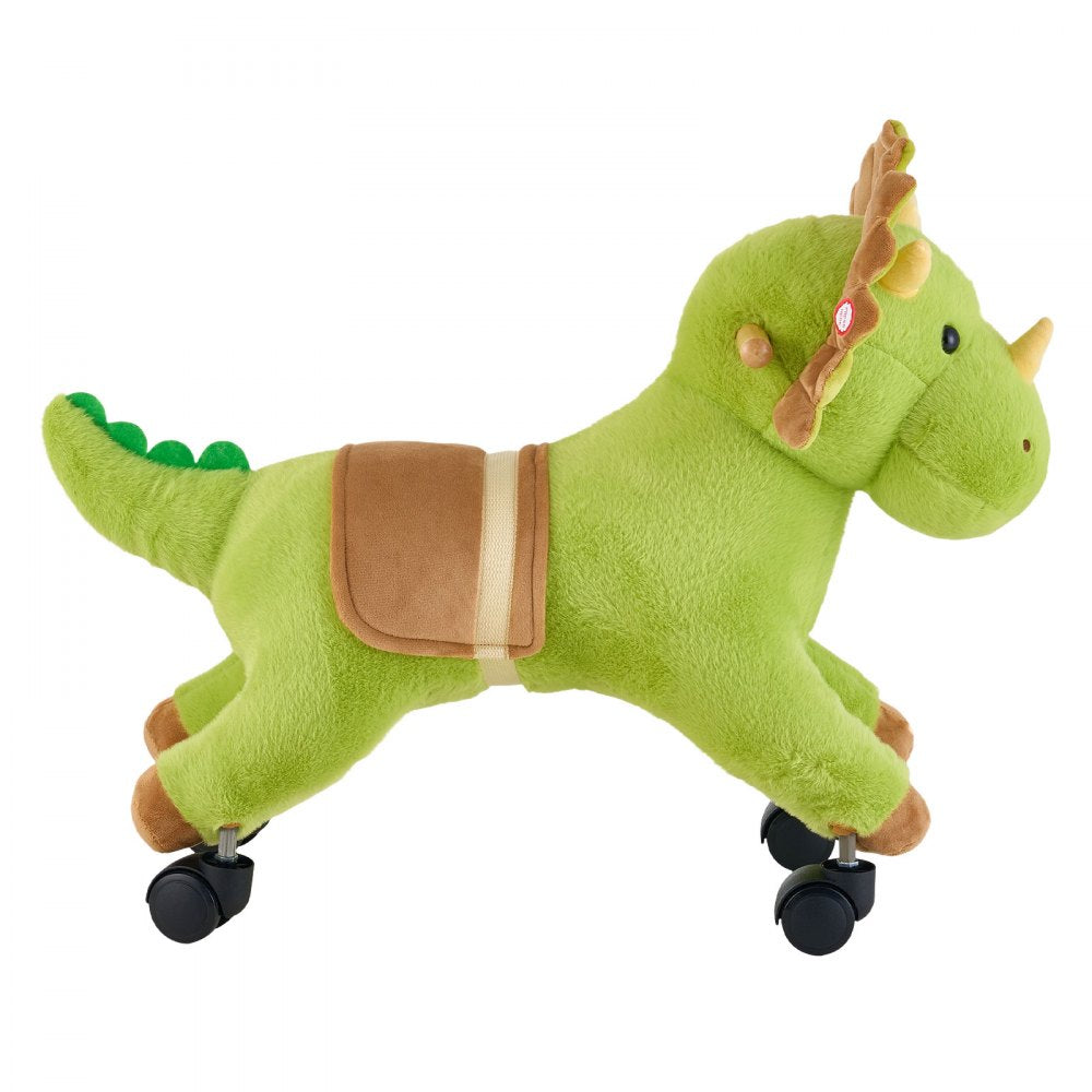 VEVOR Ride On Horse, Riding Dinosaur Toys for Kids, Features Lifelike Dinosaur Roars, No Battery Required, 360-Degree Flexible Smooth Wheels, Soft Seat, 88 lbs Max Load Capacity for Toddlers Ages 3+