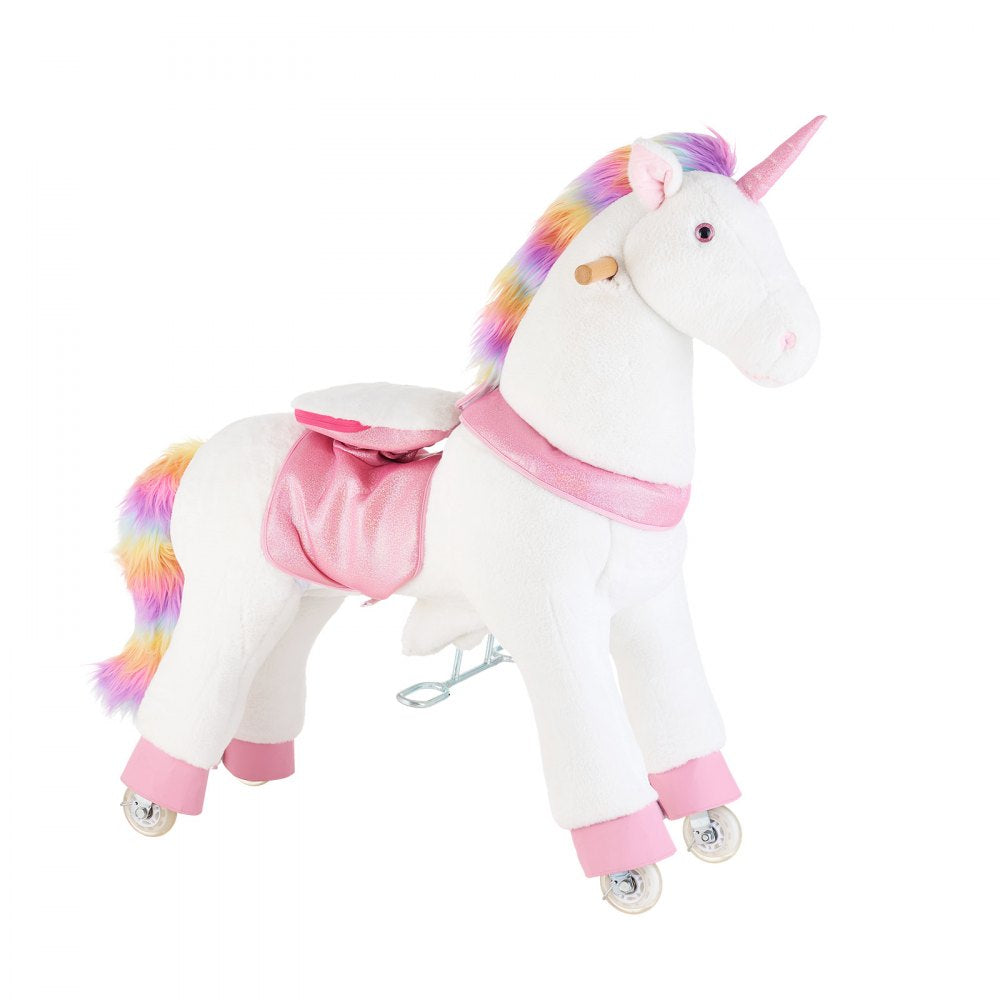 VEVOR Ride On Horse, Riding Unicorn Toys for Kids, No Battery Required, Smooth Wheels with Anti-Roll Stop Ring, Upgraded Raised Seat, Handles, Sturdy Pedals, 176 lbs Max Load Capacity for Ages 6+