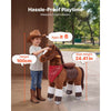VEVOR Ride On Horse, Riding Pony Toys for Kids, No Battery Required, Smooth Wheels with Anti-Roll Stop Ring, Upgraded Raised Seat, Handles, Sturdy Pedals, 176 lbs Max Load Capacity for Ages 6+