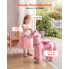 VEVOR Ride On Horse, Riding Pink Unicorn Toys for Kids, No Battery Required, Smooth Wheels with Anti-Roll Stop Ring, Upgraded Raised Seat, Handles, Pedals, 110 lbs Max Load Capacity for Ages 3-8