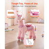 VEVOR Ride On Horse, Riding Pink Unicorn Toys for Kids, No Battery Required, Smooth Wheels with Anti-Roll Stop Ring, Upgraded Raised Seat, Handles, Pedals, 110 lbs Max Load Capacity for Ages 3-8