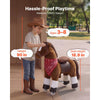 VEVOR Ride On Horse, Riding Pony Toys for Kids, No Battery Required, Smooth Wheels with Anti-Roll Stop Ring, Upgraded Raised Seat, Handles, Pedals, 110 lbs Max Load Capacity for Ages 3-8