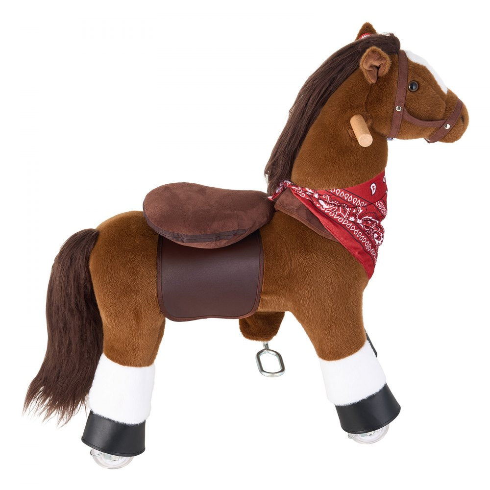 VEVOR Ride On Horse, Riding Pony Toys for Kids, No Battery Required, Smooth Wheels with Anti-Roll Stop Ring, Upgraded Raised Seat, Handles, Pedals, 110 lbs Max Load Capacity for Ages 3-8
