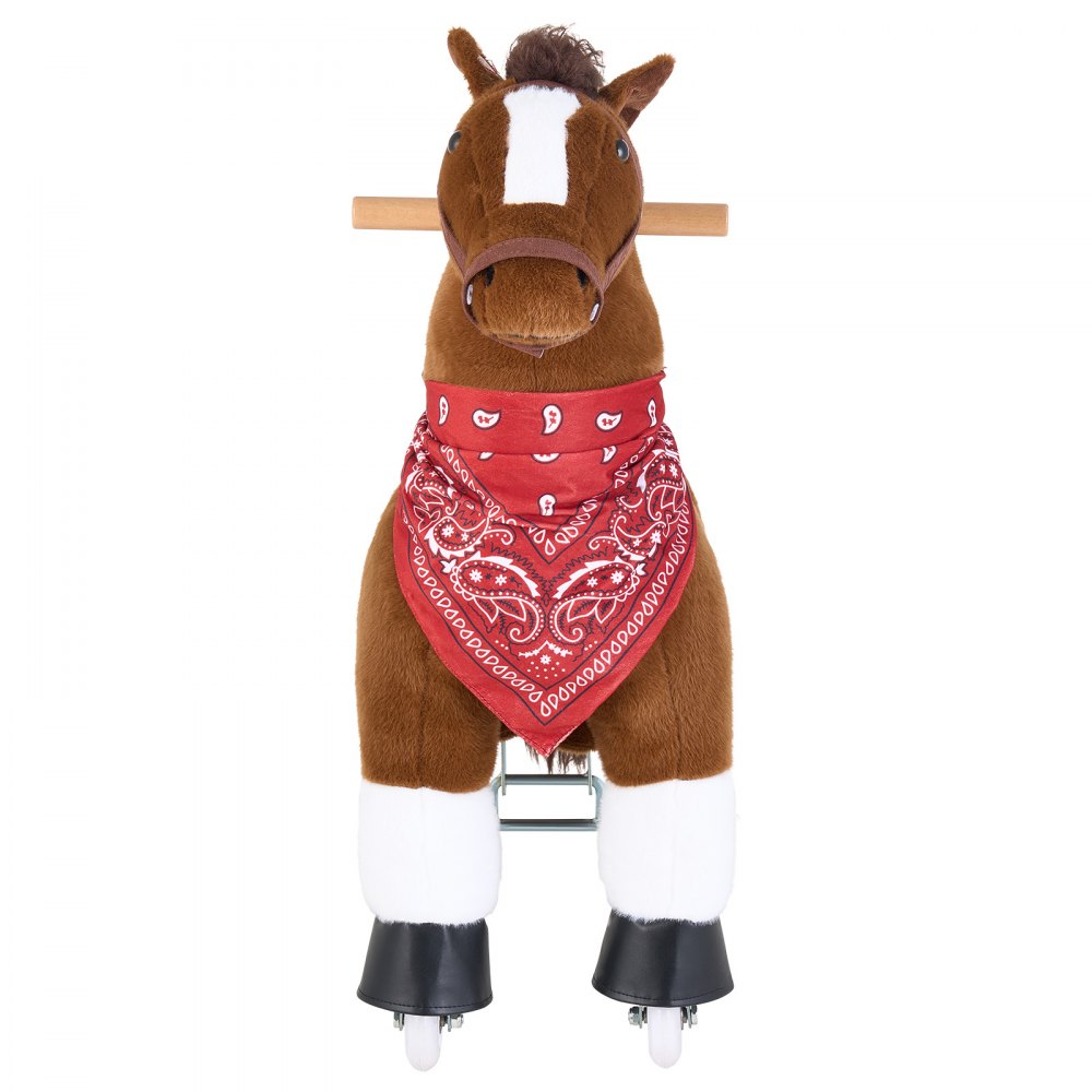 VEVOR Ride On Horse, Riding Pony Toys for Kids, No Battery Required, Smooth Wheels with Anti-Roll Stop Ring, Upgraded Raised Seat, Handles, Pedals, 110 lbs Max Load Capacity for Ages 3-8
