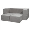VEVOR Kids Couch, 4Pcs Modular Kids Play Couch, Toddler Couch Sofa Bed, Kids Chair Seat Playroom Furniture, Child Sectional Sofa with Removable Cover for Kids Girls & Boys, Grey