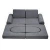 VEVOR Kids Couch, 10Pcs Modular Kids Play Couch, Toddler Couch Sofa Bed, Kids Chair Seat Playroom Furniture, Kids Sofa with Removable Cover for Kids Girls & Boys, Grey