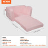 VEVOR Kids Couch, 2-in-1 Toddler Chairs Comfy, Toddler Couch Sofa Bed Fold Out, Convertible Sofa to Lounger, Kids Chair Seat Playroom Furniture for Kids Girls & Boys, Pink