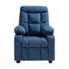 VEVOR Kids Reclining Chair, Toddler Recliner with Cup Holders and Pockets, 107° to 126° Adjustable Backrest, Breathable Polyester Fabric Recliner Couch with Footrest, for Boys & Girls, Children(Blue)