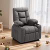 VEVOR Kids Reclining Chair, Toddler Recliner with Cup Holders and Pockets, 107° to 126° Adjustable Backrest, Breathable Polyester Fabric Recliner Couch with Footrest, for Boys & Girls, Children(Grey)