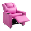 VEVOR Kids Reclining Chair, Toddler Recliner with Cup Holder, 101° to 121° Adjustable Backrest, Easy-to-Clean PU Leather Recliner Couch with Footrest, 90 lbs Load, for Boys & Girls, Children (Pink)