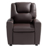 VEVOR Kids Reclining Chair, Toddler Recliner with Cup Holder, 101° to 121° Adjustable Backrest, Easy-to-Clean PU Leather Recliner Couch with Footrest, 90 lbs Load, for Boys & Girls, Children (Brown)