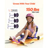VEVOR Ride on Scooter 150 lbs Swing Side-to-Side for Amazing Riding Purple, for Ages 4+, Powered by Zig-Zag Motion, Ride on Toy with 3 Adjustable Length, Hand Brake, for Hard Surface Indoor & Outdoor