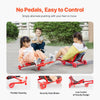 VEVOR Ride on Scooter 132 lbs Swing Side-to-Side for Amazing Riding Red, for Ages 4+, Powered by Zig-Zag Motion, Ride on Drifting Toy, with Adjustable Length, for Hard Surface, Indoor & Outdoor