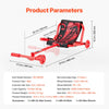 VEVOR Ride on Scooter 132 lbs Swing Side-to-Side for Amazing Riding Red, for Ages 4+, Powered by Zig-Zag Motion, Ride on Drifting Toy, with Adjustable Length, for Hard Surface, Indoor & Outdoor