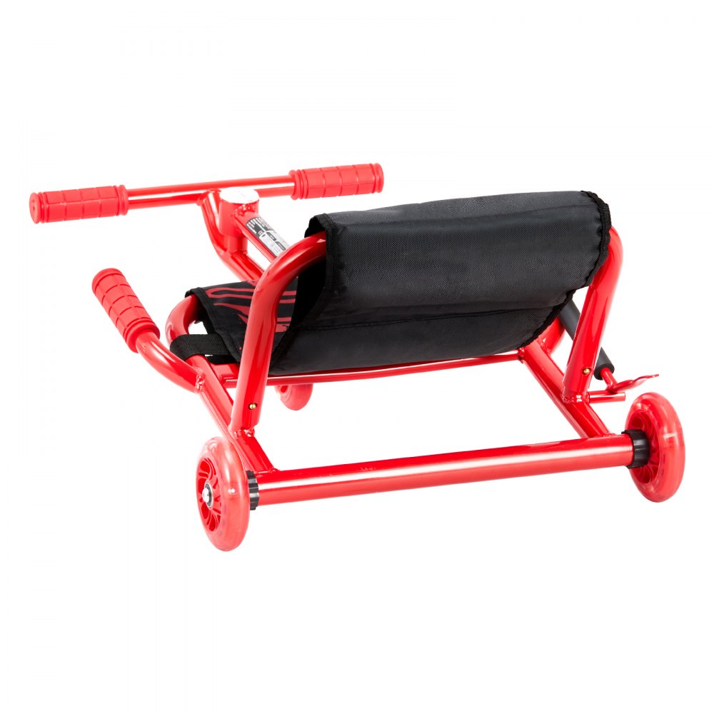 VEVOR Ride on Scooter 132 lbs Swing Side-to-Side for Amazing Riding Red, for Ages 4+, Powered by Zig-Zag Motion, Ride on Drifting Toy, with Adjustable Length, for Hard Surface, Indoor & Outdoor