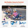 VEVOR Ride on Scooter 132 lbs Swing Side-to-Side for Amazing Riding Blue, for Ages 4+, Powered by Zig-Zag Motion, Ride on Drifting Toy, with Adjustable Length, for Hard Surface, Indoor & Outdoor