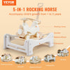 VEVOR 5 in 1 Rocking Horse for Toddlers 1-3 Years, Baby Rocking Horse with Trampoline, Detachable Balance Board, Push Handle and 4 Smooth Wheels, Support to 80lbs Kids Ride on Toy, White
