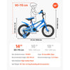 VEVOR Kids Bike, 14 Inches BMX Style Children Bicycle, Rider Height 2.95 ft - 3.77 ft, Training Wheels Included, Sturdy and Easy to Assemble, Toddler Bike for Boys & Girls Learning to Ride, Blue