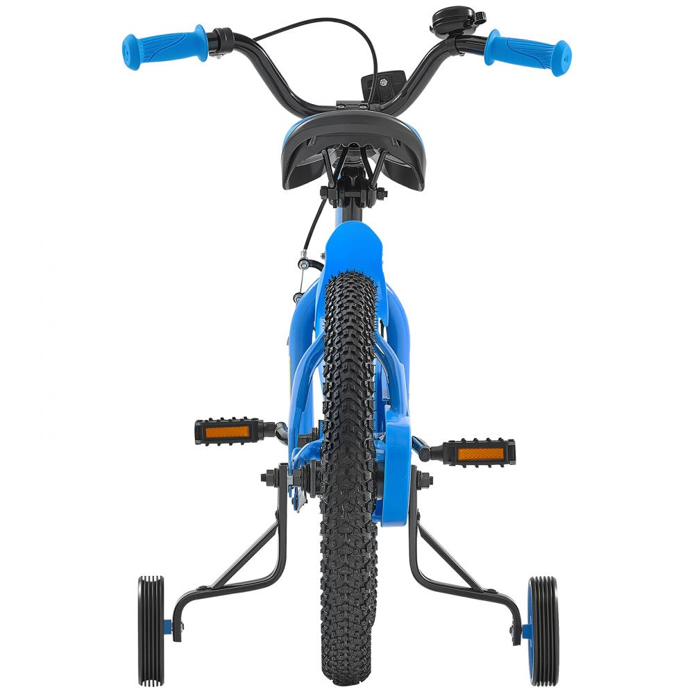 VEVOR Kids Bike, 14 Inches BMX Style Children Bicycle, Rider Height 2.95 ft - 3.77 ft, Training Wheels Included, Sturdy and Easy to Assemble, Toddler Bike for Boys & Girls Learning to Ride, Blue