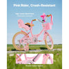 VEVOR Kids Bike, 16 Inches Princess Style Children Bicycle with Streamers & Basket, Rider Height 3.28 ft - 4.27 ft, Doll Seat & Training Wheels Included, Toddler Bike for Girls Learning to Ride, Pink