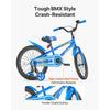 VEVOR Kids Bike, 18 Inches BMX Style Children Bicycle, Rider Height 3.61 ft - 4.59 ft, Training Wheels Included, Sturdy and Easy to Assemble, Toddler Bike for Boys & Girls Learning to Ride, Blue