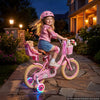 VEVOR Kids Bike, 14 Inch Children Bicycle, Training Wheels Princess Pink, for Girls Ages 3-5, Adjustable Seat, Front Brake and Rear Coaster Brake, Front Basket, Doll Seat, High-Carbon Steel Frame