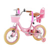 VEVOR Kids Bike, 14 Inch Children Bicycle, Training Wheels Princess Pink, for Girls Ages 3-5, Adjustable Seat, Front Brake and Rear Coaster Brake, Front Basket, Doll Seat, High-Carbon Steel Frame