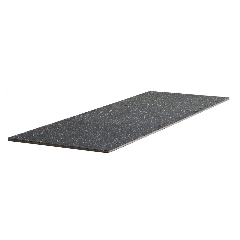 VEVOR 0.56 Inch Thick Gym Floor Mats, 6 Tiles Rubber Top with EVA Foam, 25" x 25" Gym Flooring Workout Mats with 25 sq.ft Coverage, Interlocking Puzzle Gym Mats for Gym, Home, Garage, Black & White
