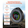 VEVOR Carbon Dioxide Monitor, CO2 Controller with Temperature and Humidity Display, NDIR Sensor Carbon Dioxide Detector, for Outdoors, Home, Office, Car, Lightweight & Portable