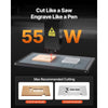 VEVOR 55W CO2 Laser Engraver, 20 x 12 in, Desktop CO2 Laser Engraver and Cutter Machine with 16MP Camera, Water Pump, Rotary Axis, Compatible with LightBurn CorelDRAW RDWorks, for Wood Acrylic Glass