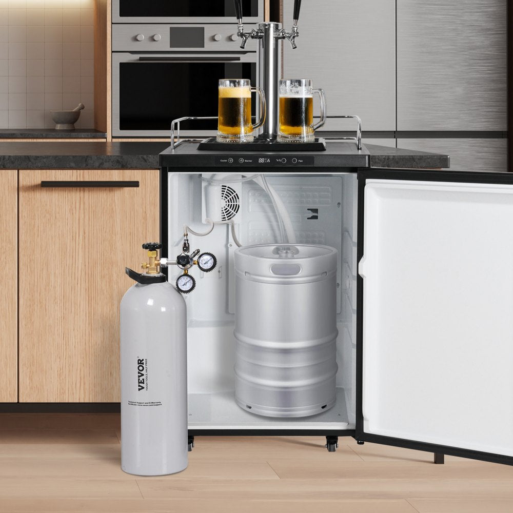 VEVOR CO2 Tank, 20 lbs New Aluminum Alloy Cylinder, CO2 Air Tank with Spray Coating, CGA320 Valve, Handle & Adjustable Pressure, DOT & TC Approved Cylinder for Draft Beer Dispensing and Soda Maker