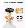 VEVOR CO2 Tank, 2.5 lbs New Aluminum Alloy Cylinder, CO2 Air Tank with Light Gray Spray Coating, CGA320 Valve & Adjustable Pressure, DOT Approved Cylinder for Draft Beer Dispensing and Soda Maker