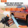 VEVOR Fuel Transfer Pump, 12V DC 15 GPM 1/4 HP, Portable Electric Diesel Transfer Pump with Auto Shut-Off Fuel Nozzle, Long Inlet & Outlet Hose for Gasoline, Diesel, Kerosene, Methanol Blends