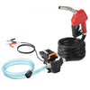 VEVOR Fuel Transfer Pump, 12V DC 15 GPM 1/4 HP, Portable Electric Diesel Transfer Pump with Auto Shut-Off Fuel Nozzle, Long Inlet & Outlet Hose for Gasoline, Diesel, Kerosene, Methanol Blends