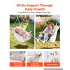 VEVOR Baby Swing 66 lbs Weight Capacity 3 Modes Canvas Hammock Swing White, for Indoor and Outdoor, 5-Point Harness and Tree Straps, Wooden Hanging Seat with Integrated Cushion for Baby to Toddler