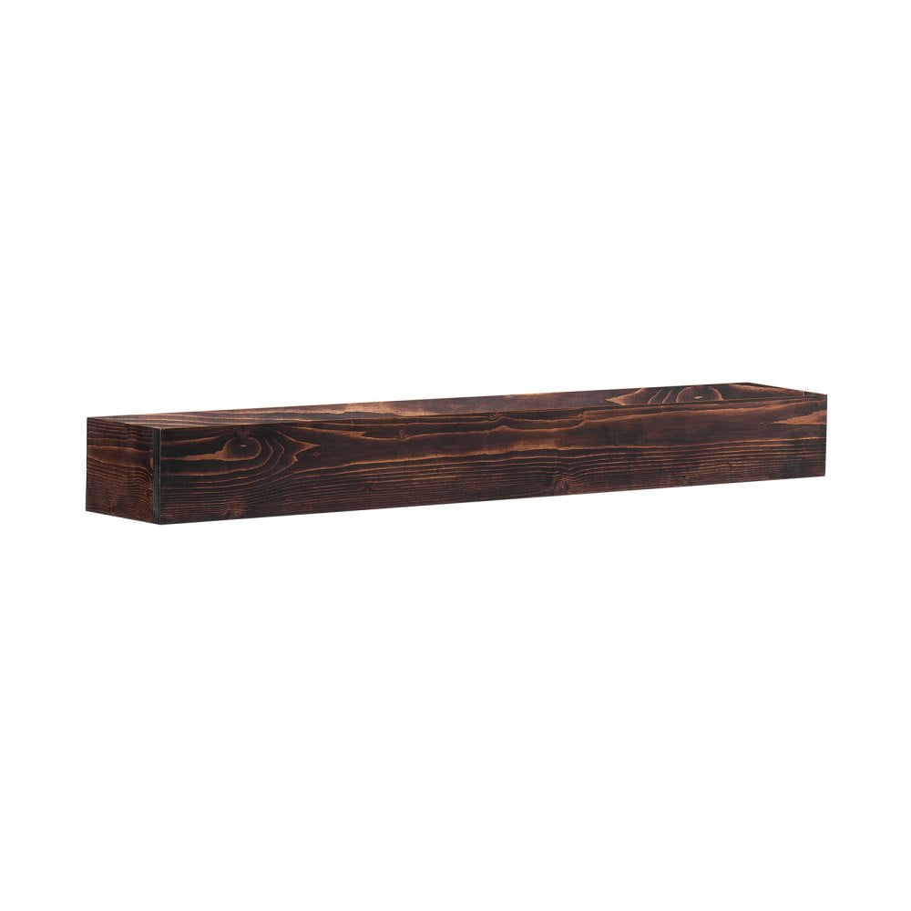 VEVOR Fireplace Mantel, 48" x 8" x 5", 50 lbs Weight Capacity, Natural Wood Mantel for Over Fireplace, Wall Mounted Floating Farmhouse Shelf, Handcrafted Fireplace Mantel for Wall Decor, Rustic Brown