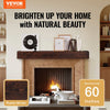 VEVOR Fireplace Mantel, 60" x 8" x 6", 50 lbs Weight Capacity, Natural Wood Mantel for Over Fireplace, Wall Mounted Floating Farmhouse Shelf, Handcrafted Fireplace Mantel for Wall Decor, Rustic Brown