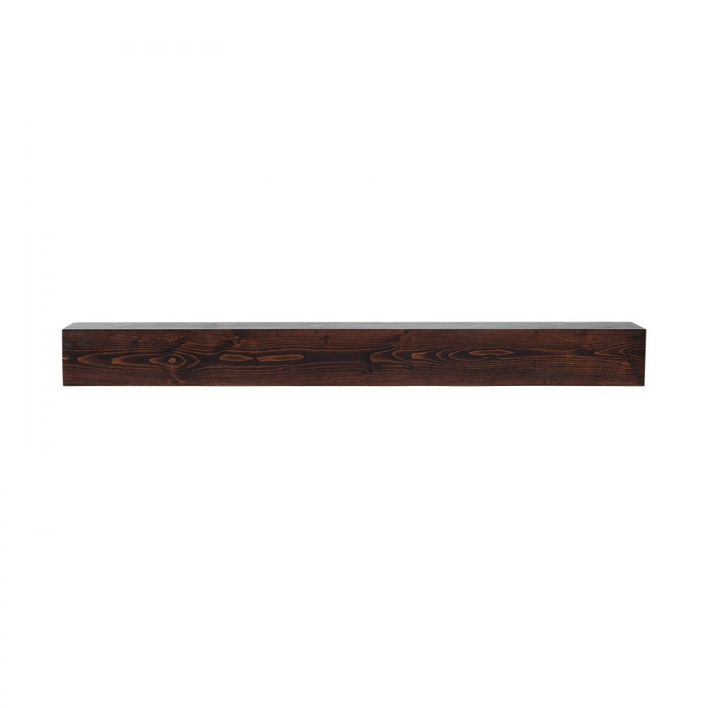 VEVOR Fireplace Mantel, 60" x 8" x 6", 50 lbs Weight Capacity, Natural Wood Mantel for Over Fireplace, Wall Mounted Floating Farmhouse Shelf, Handcrafted Fireplace Mantel for Wall Decor, Rustic Brown