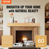 VEVOR Fireplace Mantel, 60" x 8" x 6", 50 lbs Weight Capacity, Natural Wood Mantel for Over Fireplace, Wall Mounted Floating Farmhouse Shelf, Handcrafted Wood Mantel for Wall Decor, Rustic Natural