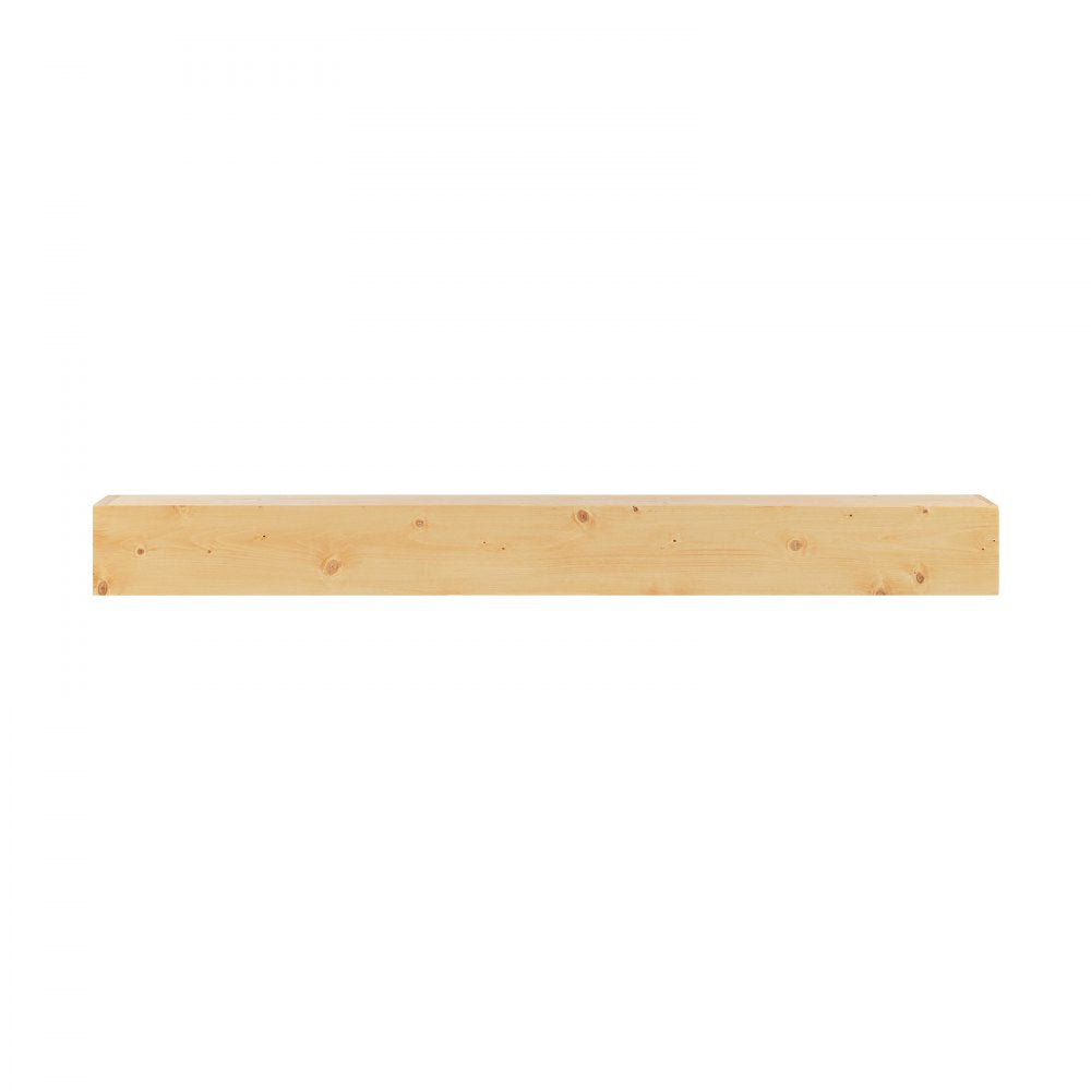 VEVOR Fireplace Mantel, 60" x 8" x 6", 50 lbs Weight Capacity, Natural Wood Mantel for Over Fireplace, Wall Mounted Floating Farmhouse Shelf, Handcrafted Wood Mantel for Wall Decor, Rustic Natural